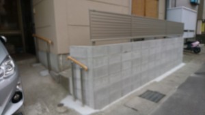 ブロック塀撤去→新設工事(補助金利用)