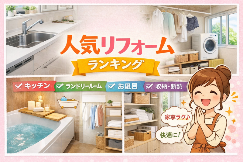 人気リフォームを紹介～家事が楽になる工事とは？～