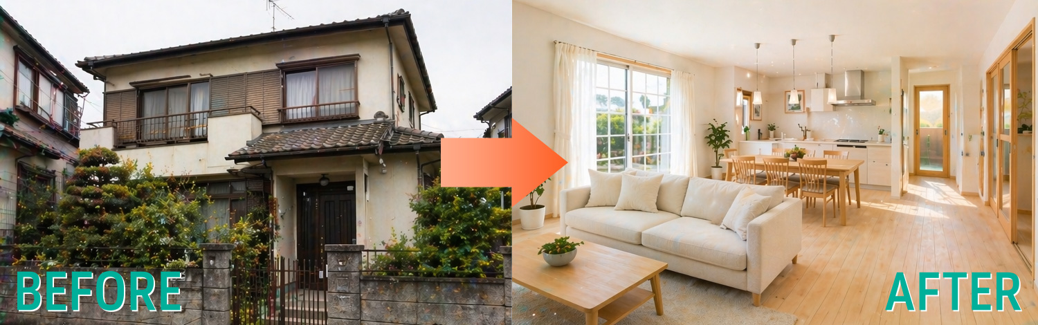 実家リフォームのビフォーアフター