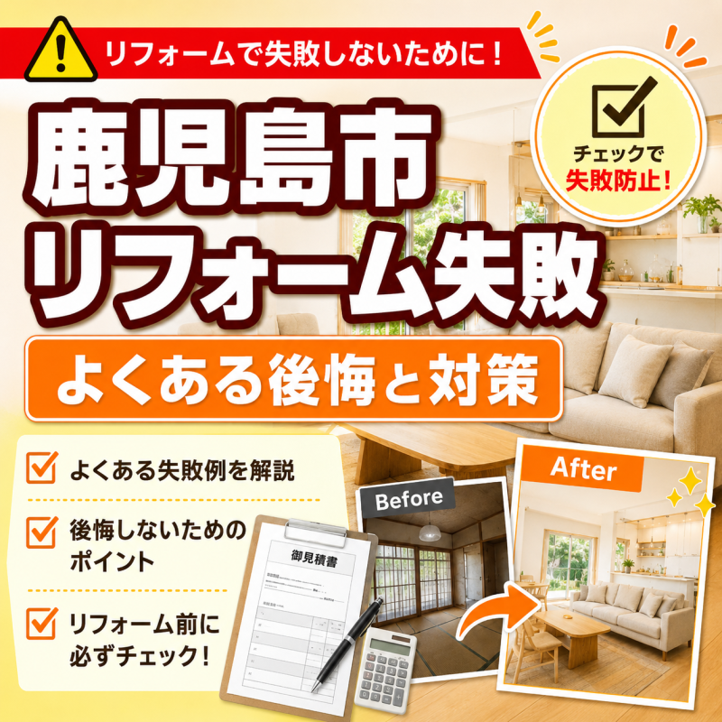 鹿児島市リフォーム失敗で多い後悔とは？