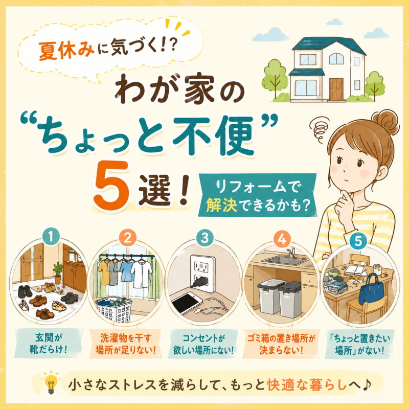 夏休みに気づく！？わが家の「ちょっと不便」5選！