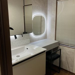鹿児島市洗面台リフォーム ~ホテルライクな造作風洗面空間で、毎日の支度をもっと特別に~