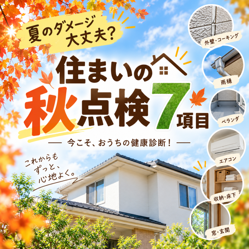 夏の終わりは住まいの健康診断！鹿児島で秋に確認したい住まいの点検7項目
